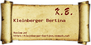Kleinberger Bertina névjegykártya